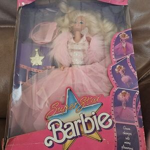 1988 Barbie Superstar Doll in Pink and White Ensemble. Never Opened.
